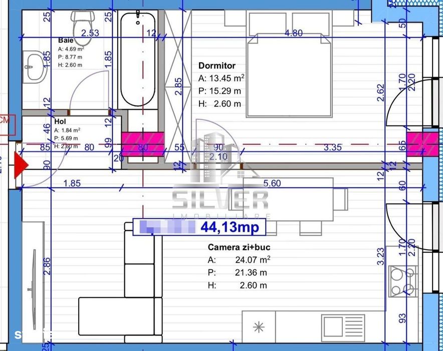 Apartament cu 2 camere/44 mp/imobil NZEB — fotografia 3