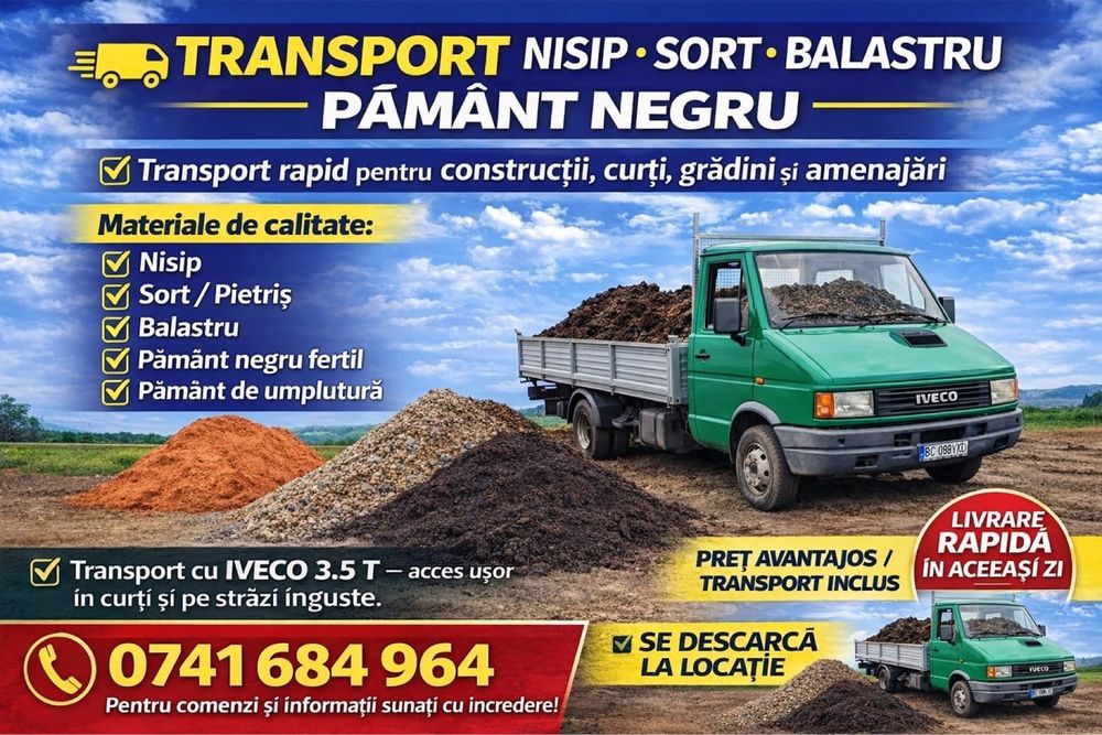 Transport‼️‼️‼️Basculabil! Nisip Balastru!