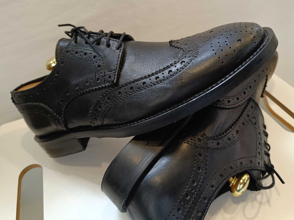 Pantofi derby 40 brogue Lavoratione Artigianale piele naturala moale