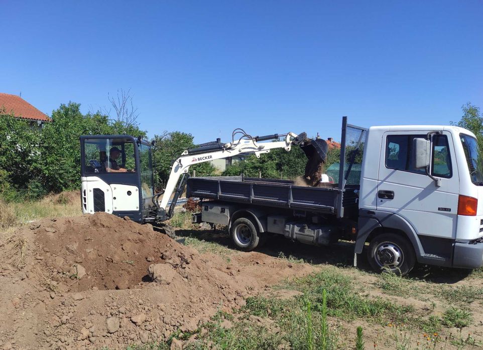 Услуги с мини багер и самосвал
