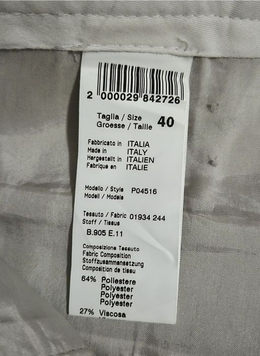 Pantaloni de lux Peserico, Handmade Tailored, Made in Italy, Damă - 40