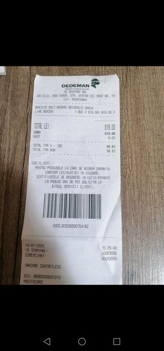 Vând Saltea ADORMO 90X200 cm