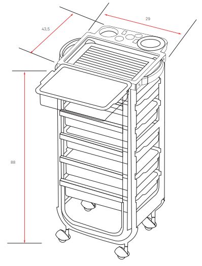 Фризьорска количка Comby 43,5 x 29 x 88 см