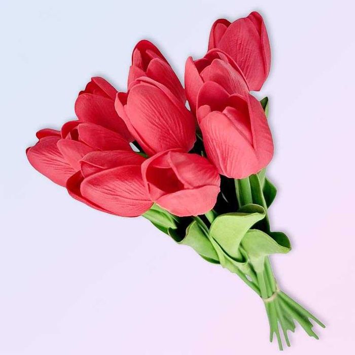 Комплект силиконови лалета 10 бр, 34 см, бели, жълти, сини, червени