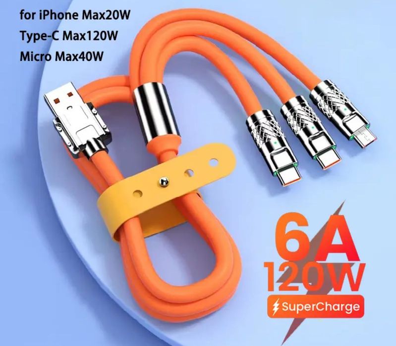 кабель для зарядки 3в1 Samsung apple и тд