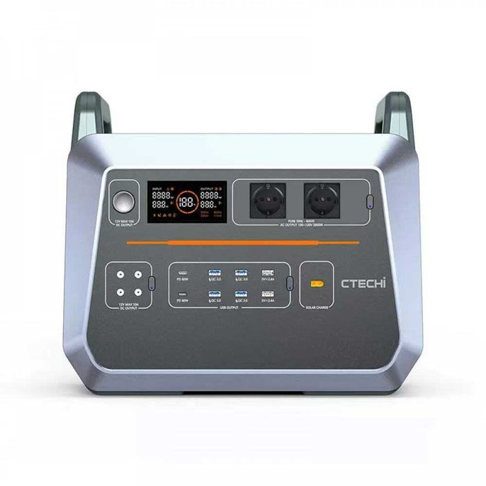 Портативная зарядная станция CTECHI ST2000 + солнечная панель 300Вт