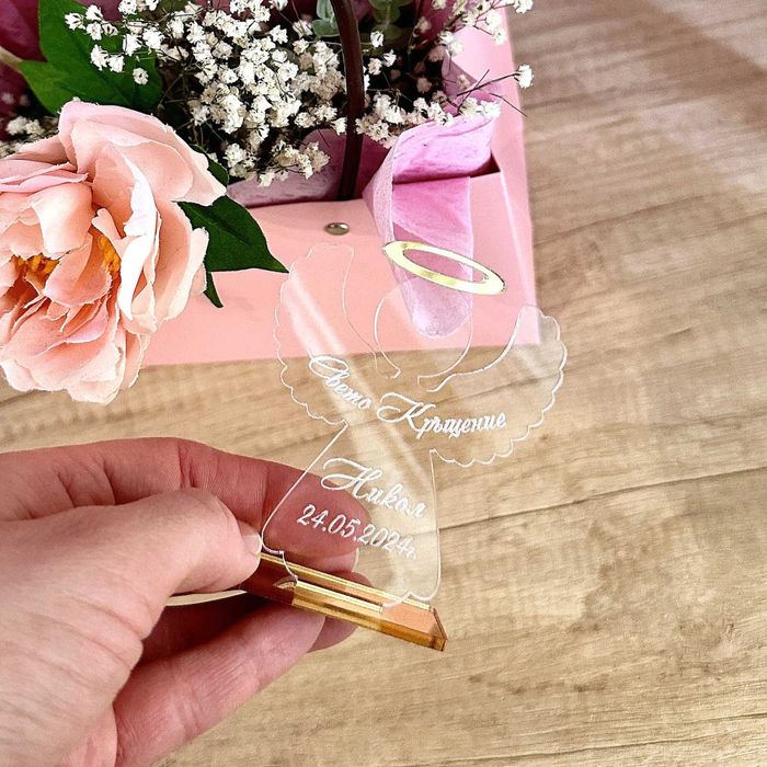 Подаръци за кръщене персонализирани, Книгоразделител, Ангелче