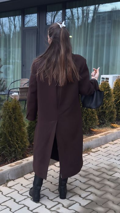Премиум дълго палто Zara с плат от италианската фабрика Manteco