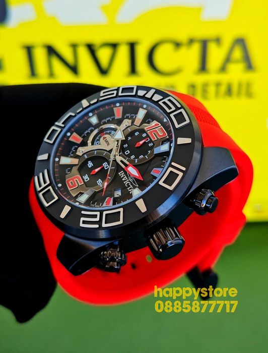 INVICTA Pro Diver Red black dial 50 mm, Инвикта нов ръчен часовник