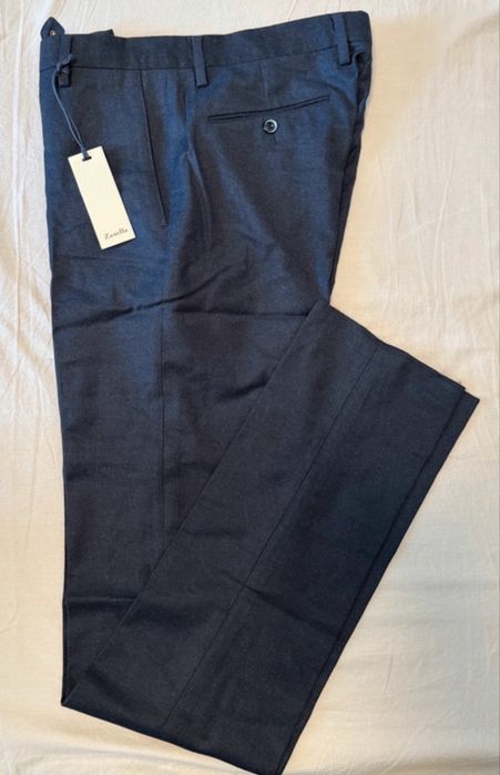 Pantaloni eleganți Zanella Vicenza Navy, Made in Italy, Noi cu etichetă (Mărimea W34), Material: Lana Virgina