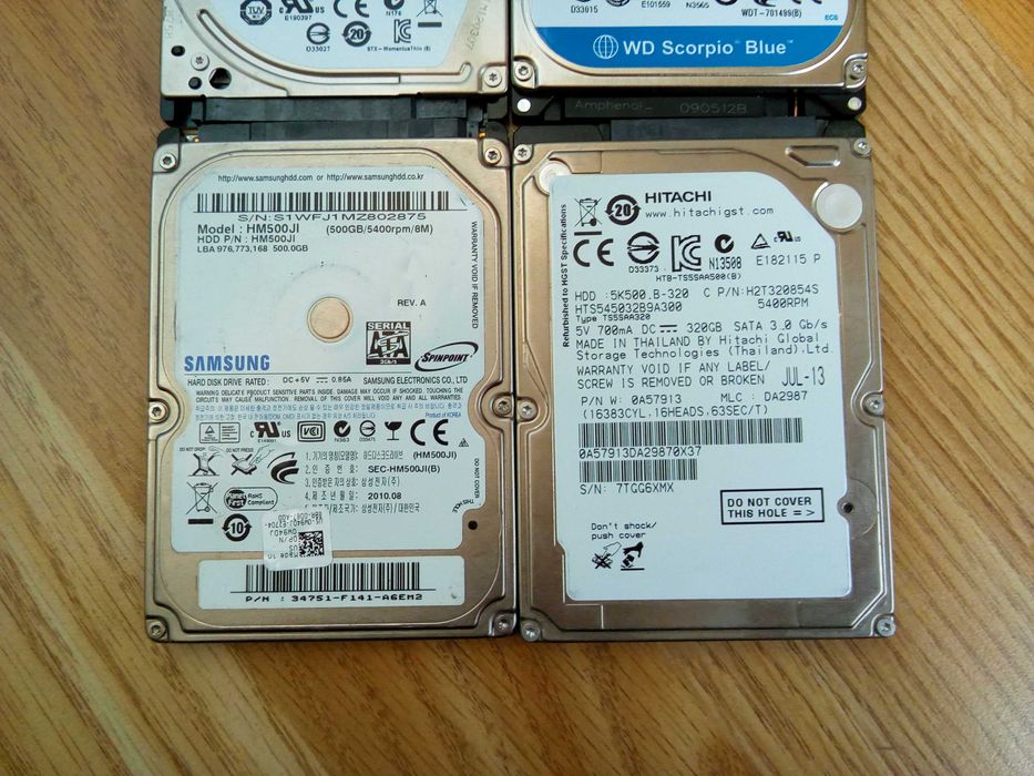 ЛОТ-500GB-2x320GB-250GB-Хард дискове за лаптоп