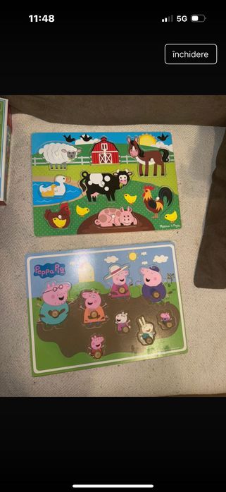 Set 2 puzzle lemn încastrate