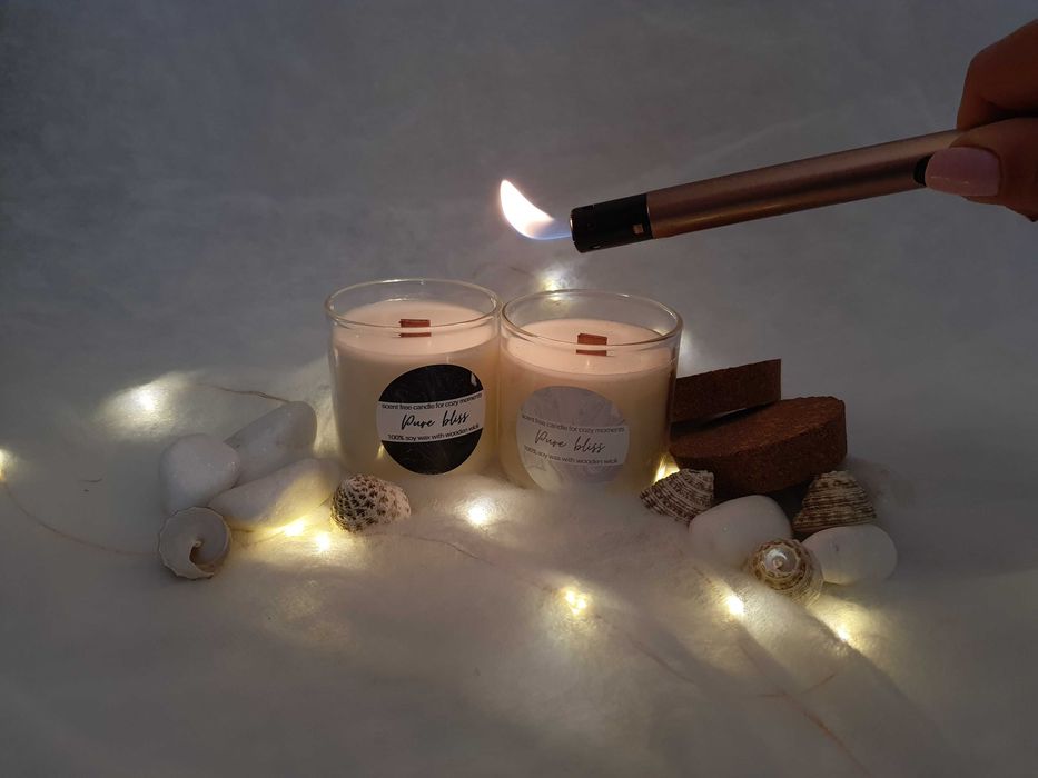 Ароматна соева свещ дървен фитил Candles for cozy moments vol.1