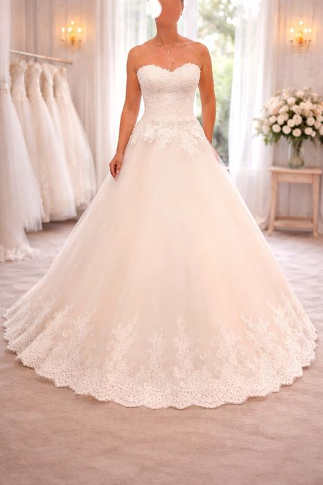 Rochie mireasa deosebita cu toate accesoriile