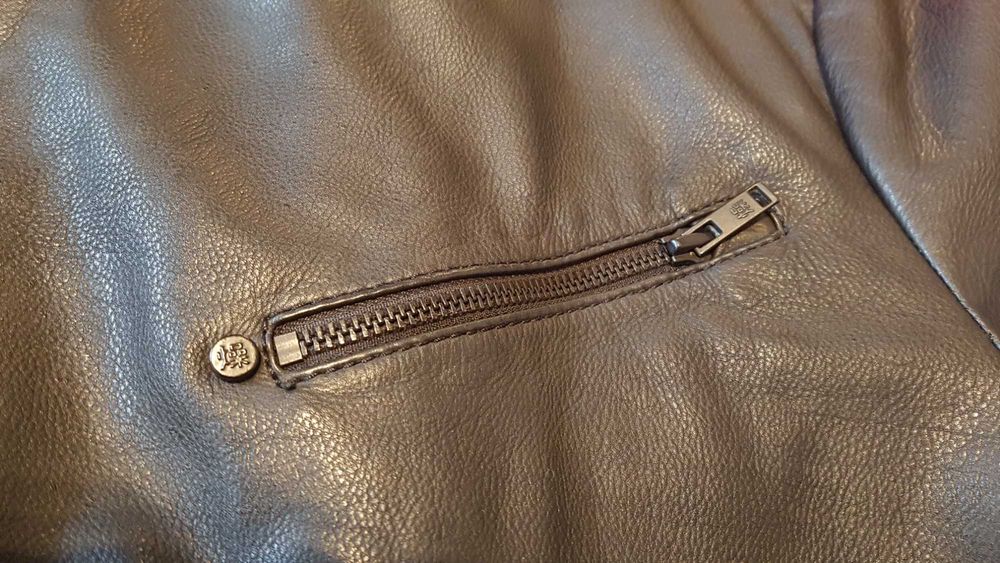 SUPERDRY мото яке от естествена кожа