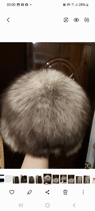 Vând căciulă vulpe argintie