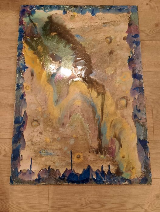 Ръчно рисувана картина от епоксидна смола с размери 100см. на 70см.