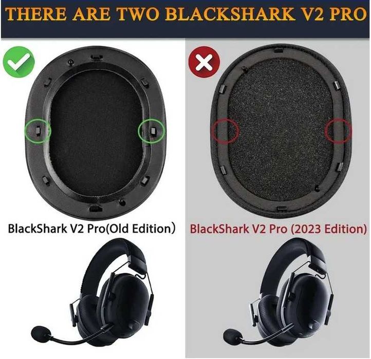 Set 2 bureti pentru casti Razer BlackShark V2 SE, USB, Pro (2020-2022)