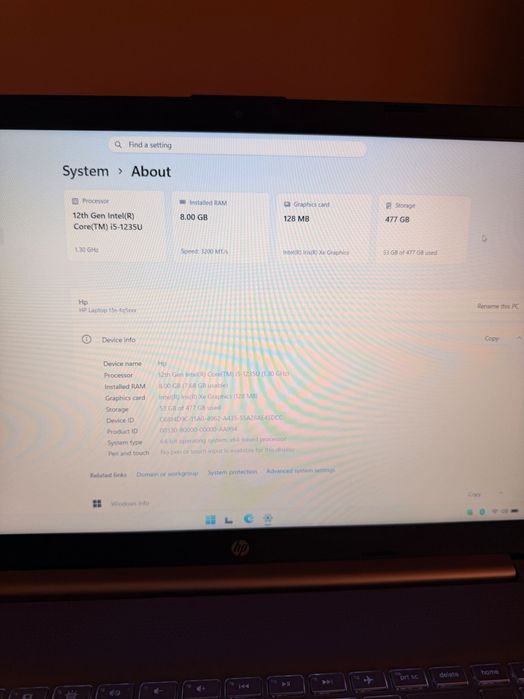 Laptop HP • I5-1235u • 512SSD • Nefolosit