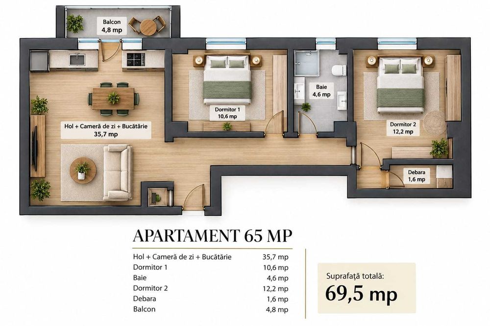 Apartament nou de vanzare