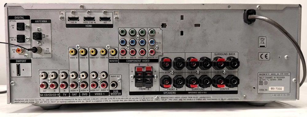 Sony STR K 890 HDMI AV Receiver 6.1 DTS-ES Dolby Digital EX Silver Amplificator