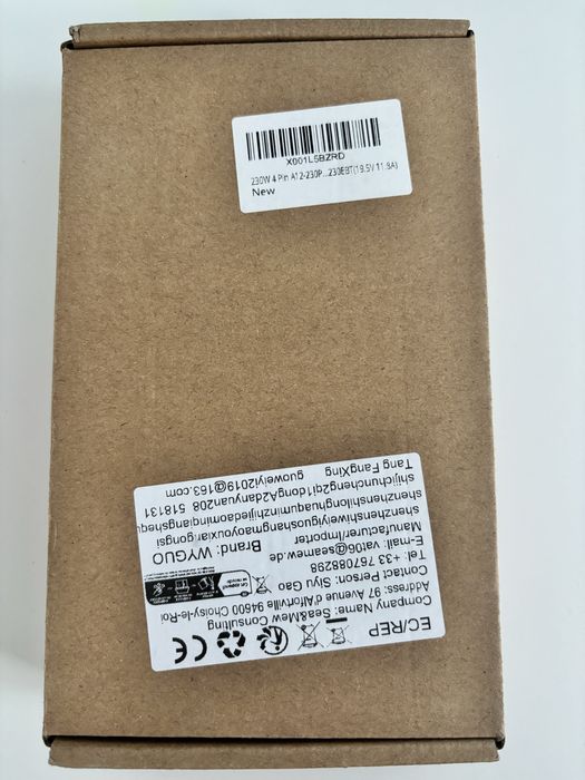 Încărcător de laptop CLEVO Gaming de 230W, cu tensiune de 19,5V