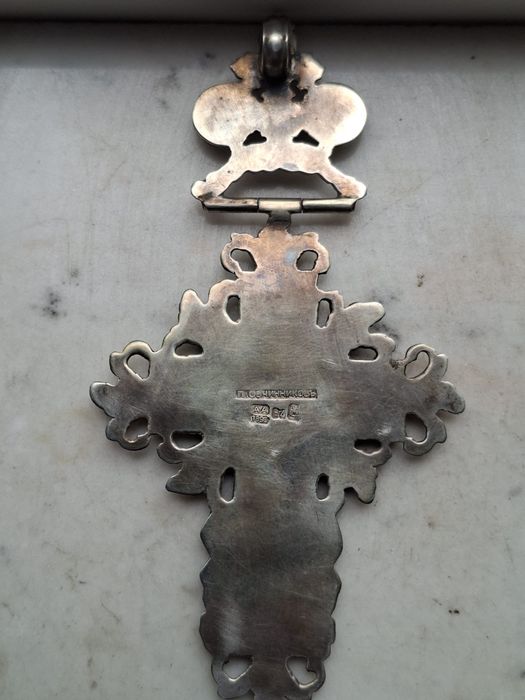 Cruce veche argint email Rusia