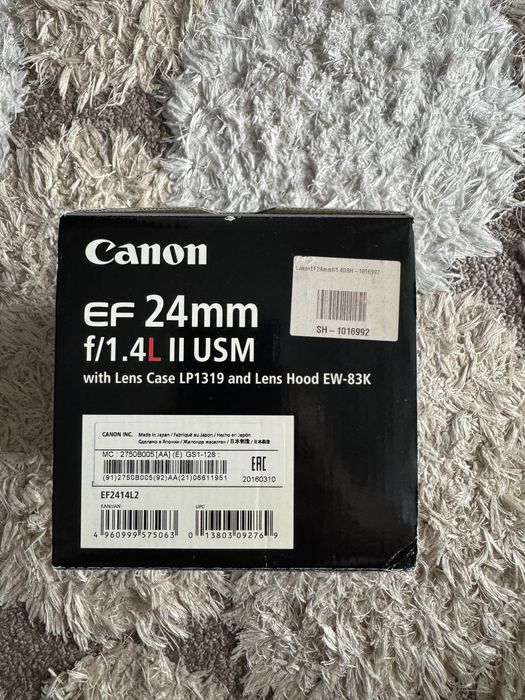 Obiectiv Canon EF 24 mm f1.4 mark II USM