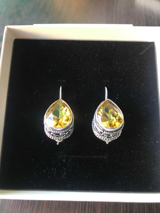 Cercei Argint 925 cu Pietre Semipretioase Citrin