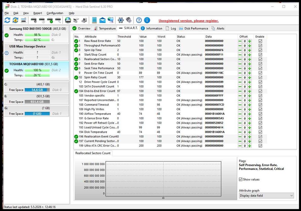 Хард диск за лаптоп Toshiba 1000GB   2.5 SATA3