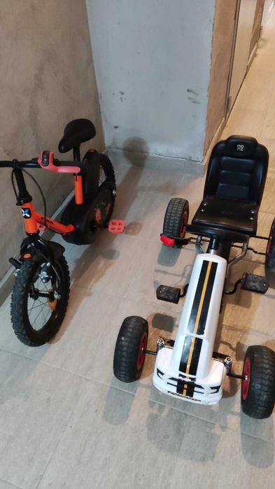 картинг кола с педали и надуваеми гуми