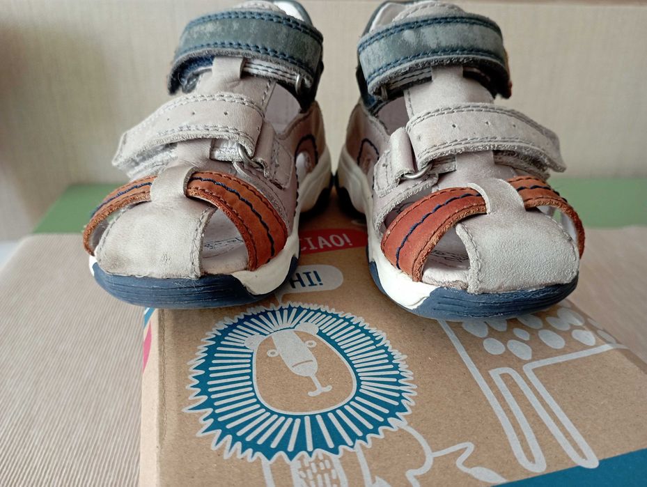 Sandale primii pași DD Step, Gri, piele naturală, mărimea 20