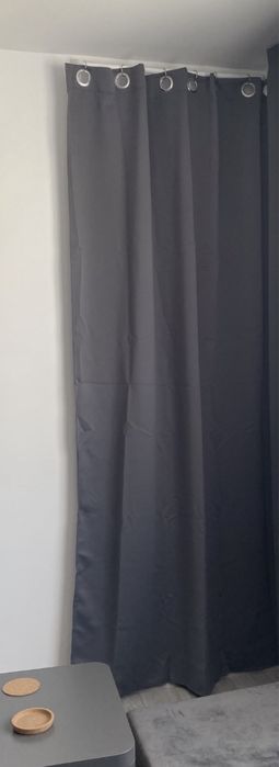 Draperie gri inchis opaca/ blackout noua,132x244cm, o bucata