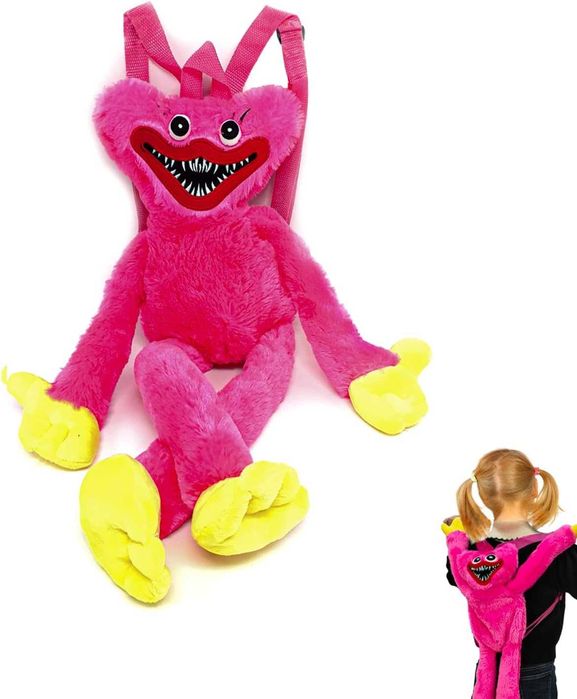 Плюшена играчка Раница Хъги Лъги Huggy Wuggy, Синя/Розова