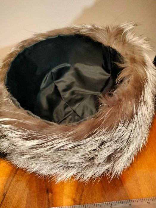 Căciulă blană de vulpe argintie