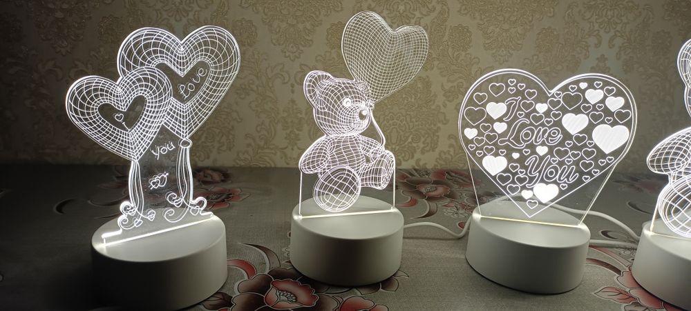 Светильники 3 D на 8 марта
