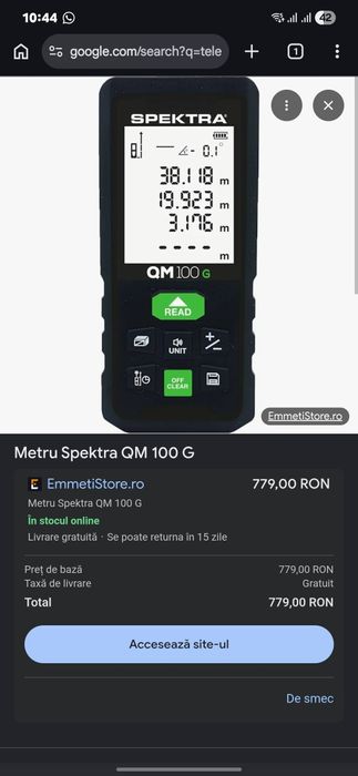 Telemetru Laser Spektra QM100G