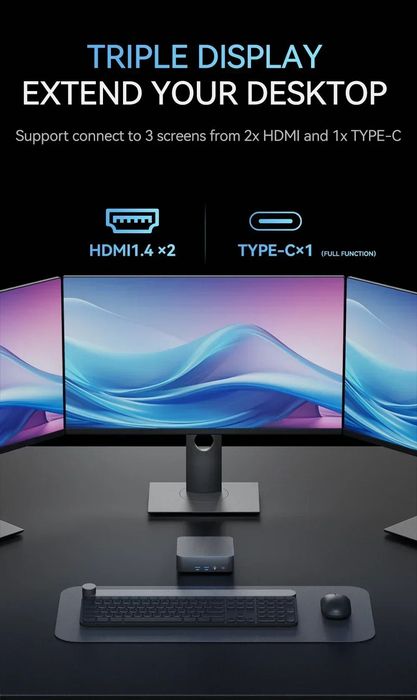 Mini PC Intel N5095 16mb DDR4 - 256Gb SATA 3 M.2 SSD WIN 11 PRO