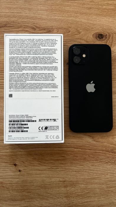 Смартфон APPLE IPHONE 12 BLACK 6.10 ", 256 GB, RAM 4 GB, 12+12 MP, 5G