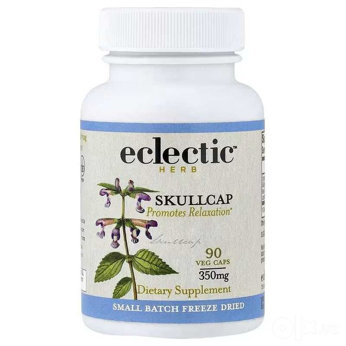 Eclectic Herb Skullcap шлемник 350 мг, 90 растительных капсул