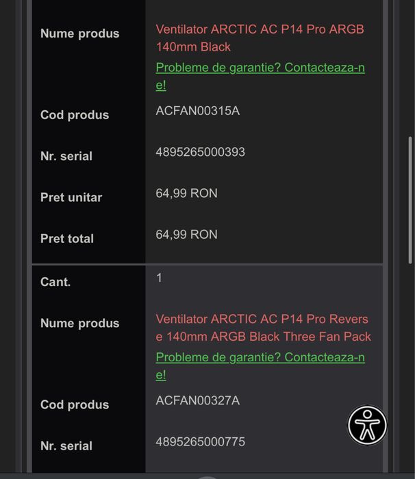 Vand set 3x Arctic P14 Pro Reverse + 1 P14 Pro fan A-RGB