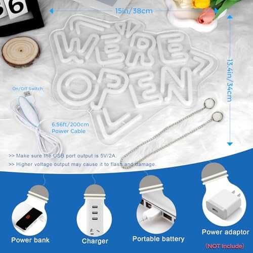 Нова Неонова LED табела Отворено за бизнес витрина и декор Знак Open
