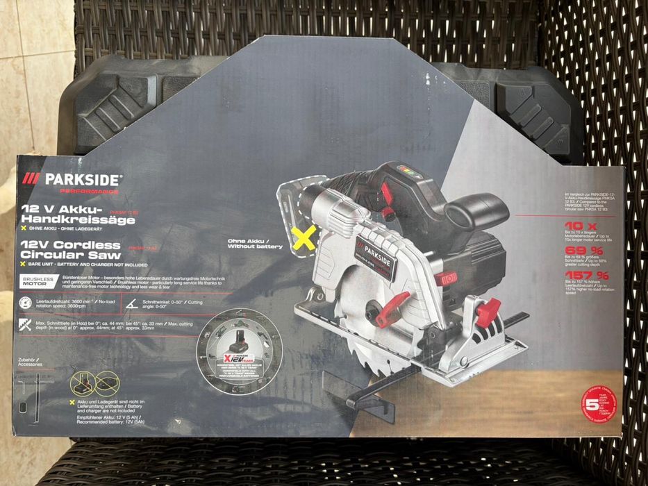 Fierăstrău circular Parkside Performance 12V PHKSAP 12 B2, 3600 rpm, disc 140 mm