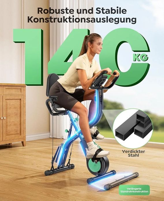 Сгъваем велоергометър Toputure 5-в-1, Bluetooth, до 140 кг