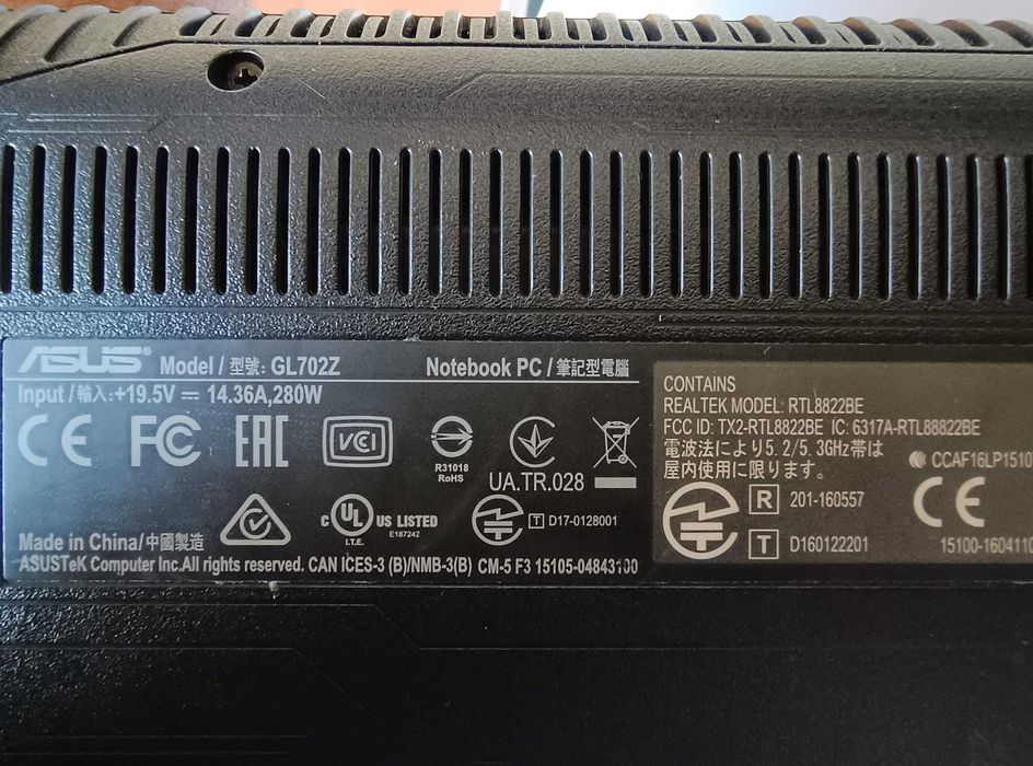 Dezmembrez Laptop Asus ROG GL702ZC