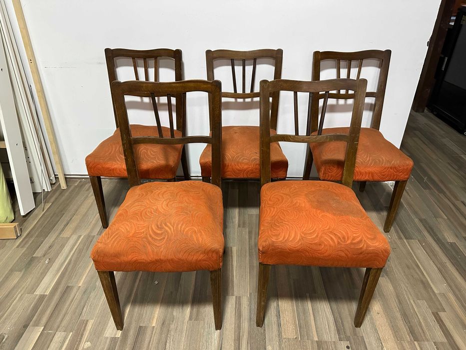 Set 5 Scaune Vintage; Scaun cu spatar si sezut; Pret Set