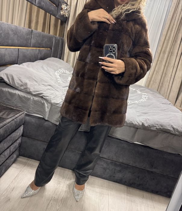 haina blana vizon / nurca naturala