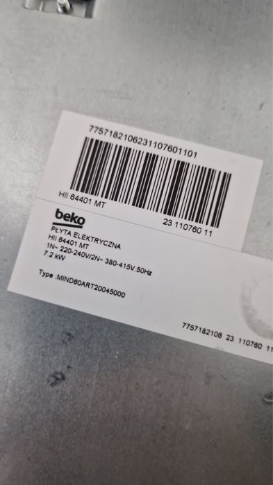 Vand plita inductie incorporabila beko