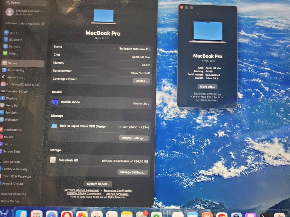 MacBook Pro 16” M1 Max 64GB 1TB – Predare personală Iași