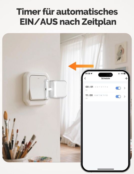 Buton smart MOES Fingerbot compatibil cu Alexa și Google Home